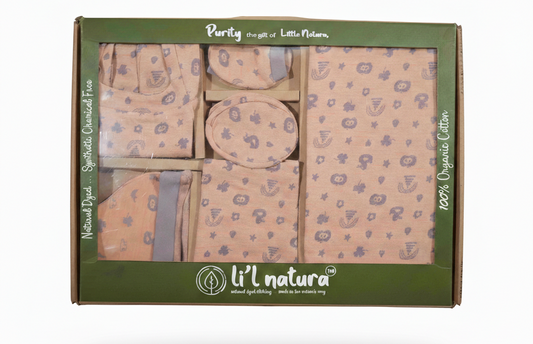 ORIGAMI - GIFT SET (JUMPEE FRILLED) - ORANGE + GREY - GIRL - 0-3 M