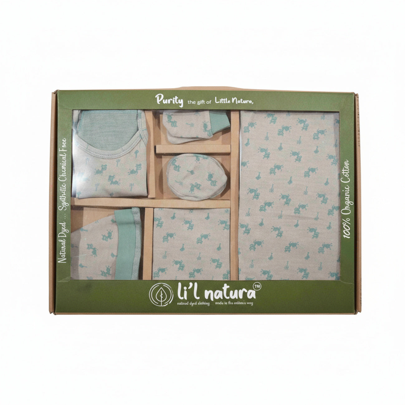 ORIGAMI - GIFT SET (SHL. LACE) - LILAC + GREEN - UNISEX - 0-3 M | LITTLE NATURA
