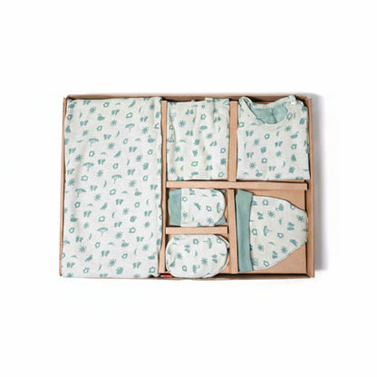 ORIGAMI - GIFT SET (SHL. BUTTON) - YELLOW + GREEN - UNISEX - 0-3 M