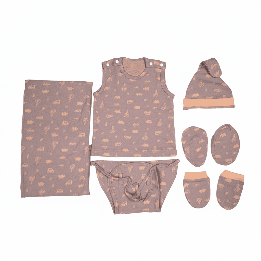 ORIGAMI - GIFT SET (SHL. BUTTON) - PURPLE + ORANGE - UNISEX - 0-3 M