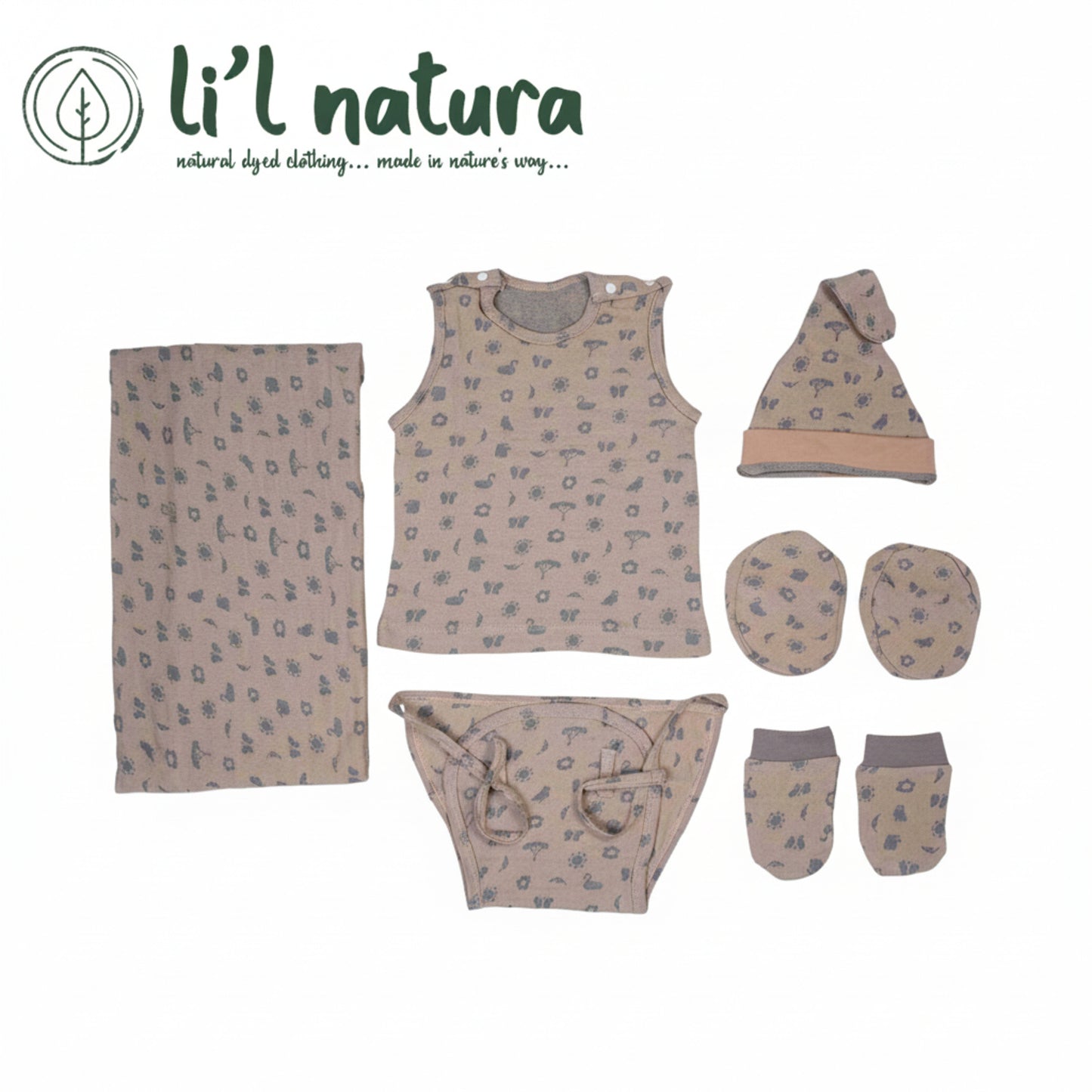 ORIGAMI - GIFT SET (SHL. BUTTON) - PURPLE + GREY - UNISEX - 0-3 M