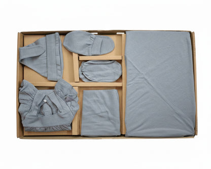 NATURE's 12 - GIFT SET (JUMPEE FRILLED) - CHARCOAL GREY - GIRL - 0-3 M | LITTLE NATURA