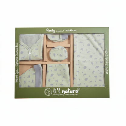 ORIGAMI - GIFT SET (FRONT OPEN) - GREEN + GREY - UNISEX - 0-3 M
