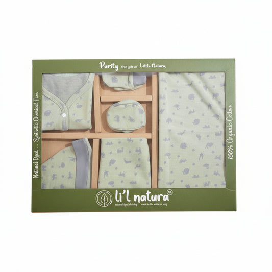 ORIGAMI - GIFT SET (FRONT OPEN) - GREEN + GREY - UNISEX - 0-3 M