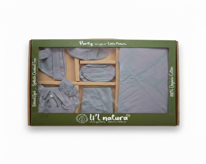 NATURE's 12 - GIFT SET (JUMPEE FRILLED) - CHARCOAL GREY - GIRL - 0-3 M | LITTLE NATURA