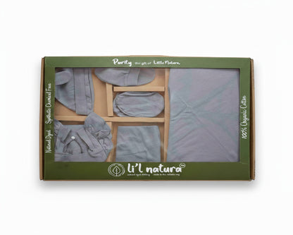 NATURE's 12 - GIFT SET (JUMPEE FRILLED) - CHARCOAL GREY - GIRL - 0-3 M | LITTLE NATURA