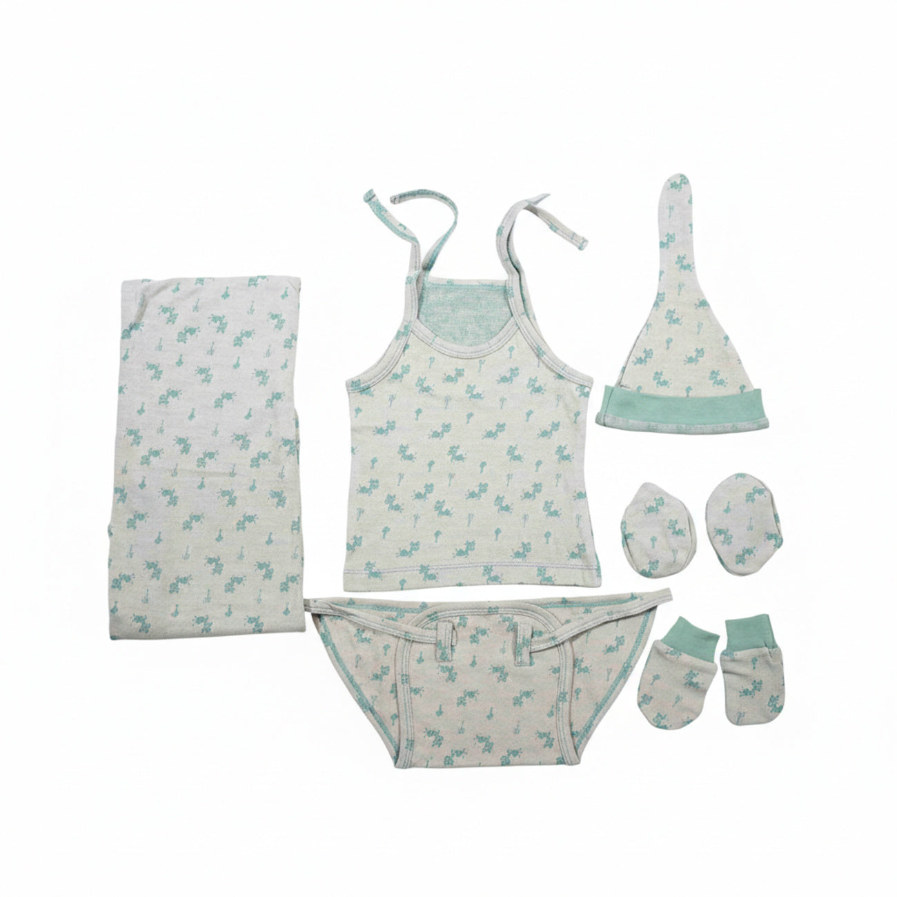 ORIGAMI - GIFT SET (SHL. LACE) - LILAC + GREEN - UNISEX - 0-3 M | LITTLE NATURA