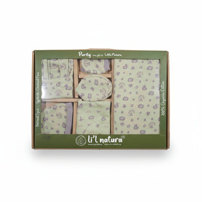 ORIGAMI - GIFT SET (JUMPEE FRILLED) - GREEN + PURPLE - GIRL - 0-3 M | LITTLE NATURA