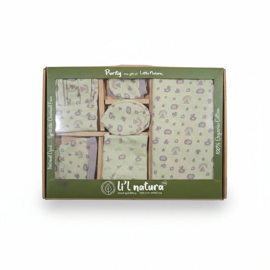 ORIGAMI - GIFT SET (JUMPEE FRILLED) - GREEN + PURPLE - GIRL - 0-3 M