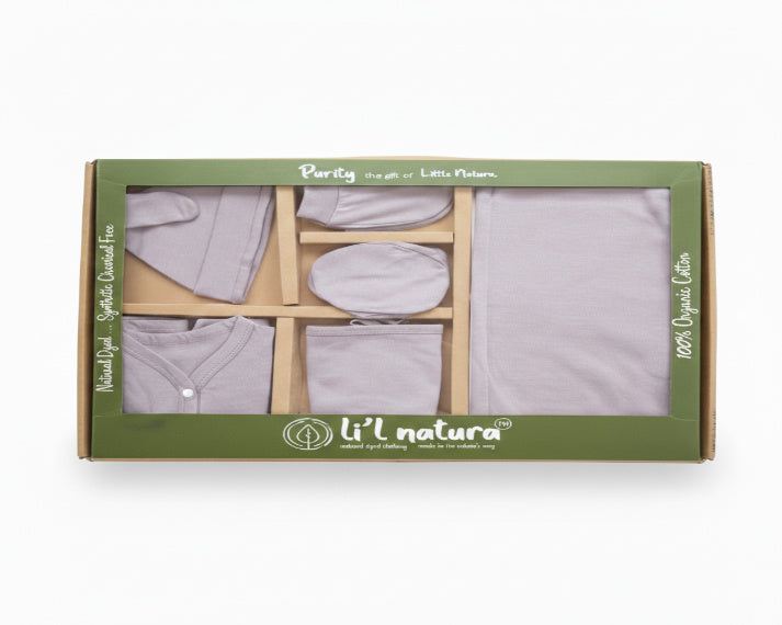 NATURE's 12 - GIFT SET (FRONT OPEN) - MUSA LILAC - UNISEX - 0-3 M | LITTLE NATURA