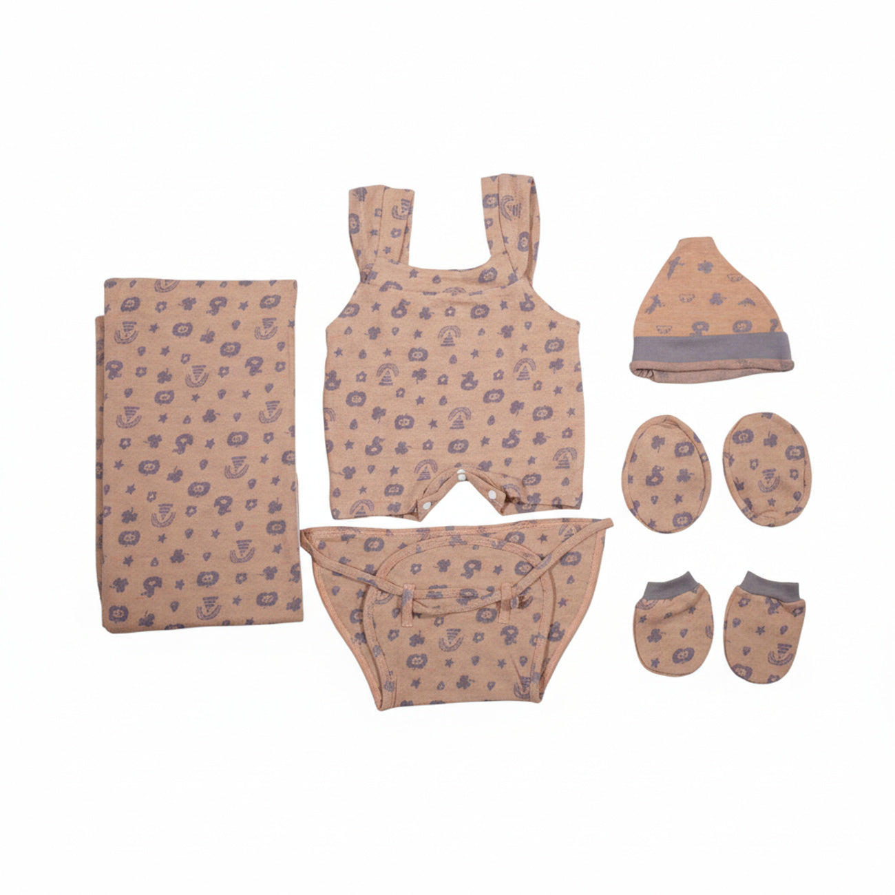 ORIGAMI - GIFT SET (JUMPEE FRILLED) - ORANGE + GREY - GIRL - 0-3 M | LITTLE NATURA