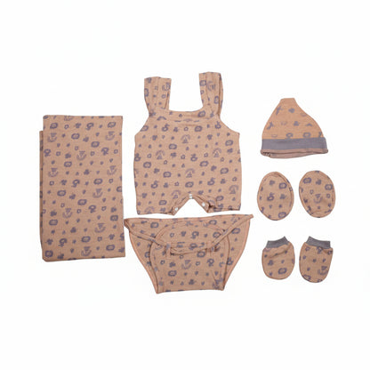 ORIGAMI - GIFT SET (JUMPEE FRILLED) - ORANGE + GREY - GIRL - 0-3 M | LITTLE NATURA