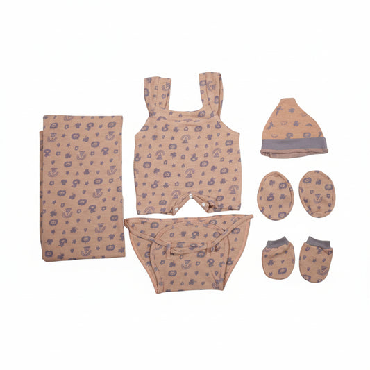 ORIGAMI - GIFT SET (JUMPEE FRILLED) - ORANGE + GREY - GIRL - 0-3 M