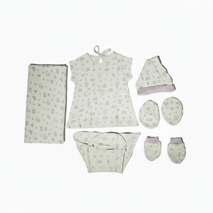 ORIGAMI - GIFT SET (BABY FROCK) - YELLOW + PURPLE - GIRL - 0-3 M | LITTLE NATURA