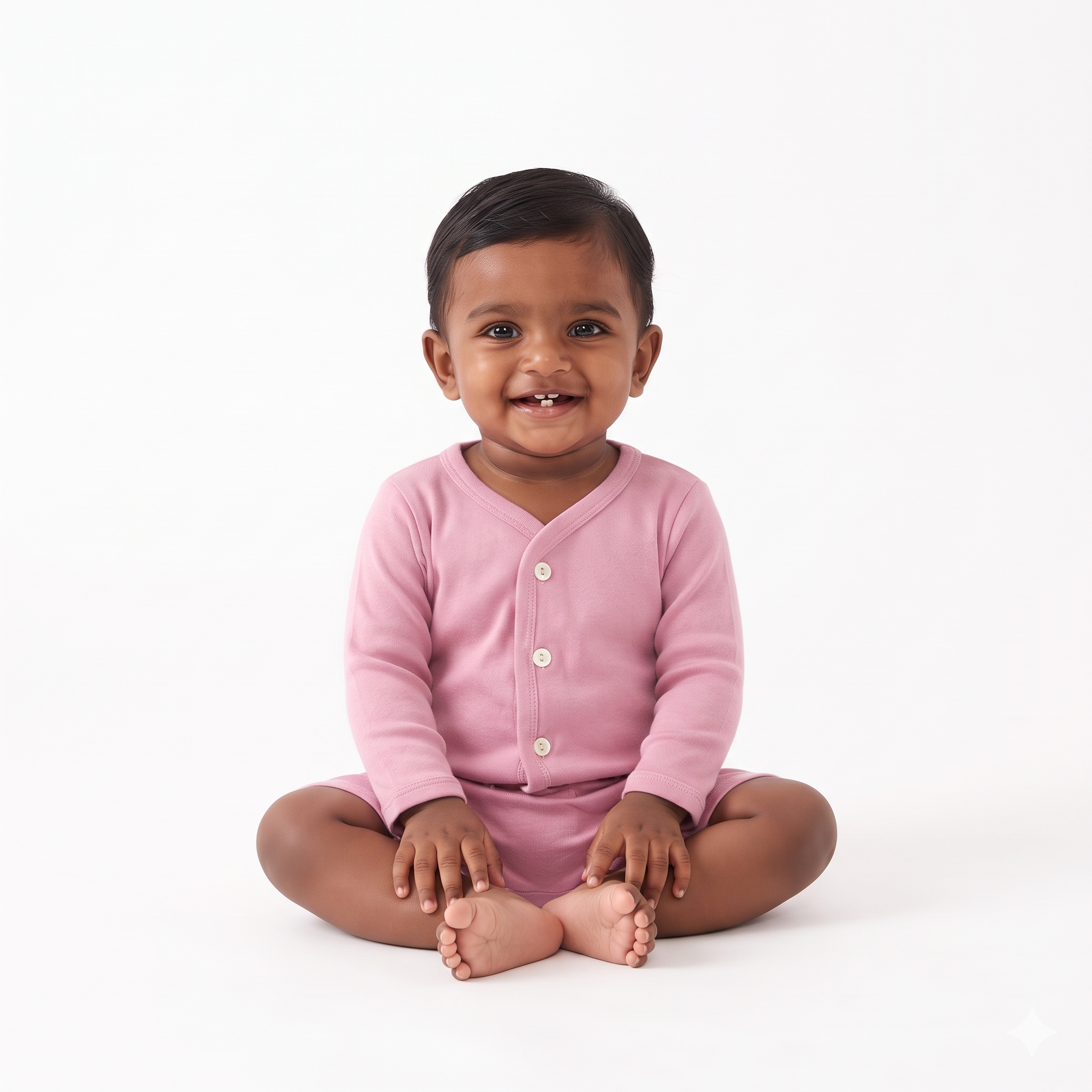 FLORA - BABY SET (SLEEVED) - LILY PINK - UNISEX - 0-3 M | LITTLE NATURA
