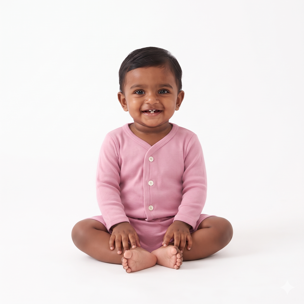 FLORA - BABY SET (SLEEVED) - LILY PINK - UNISEX - 0-3 M | LITTLE NATURA
