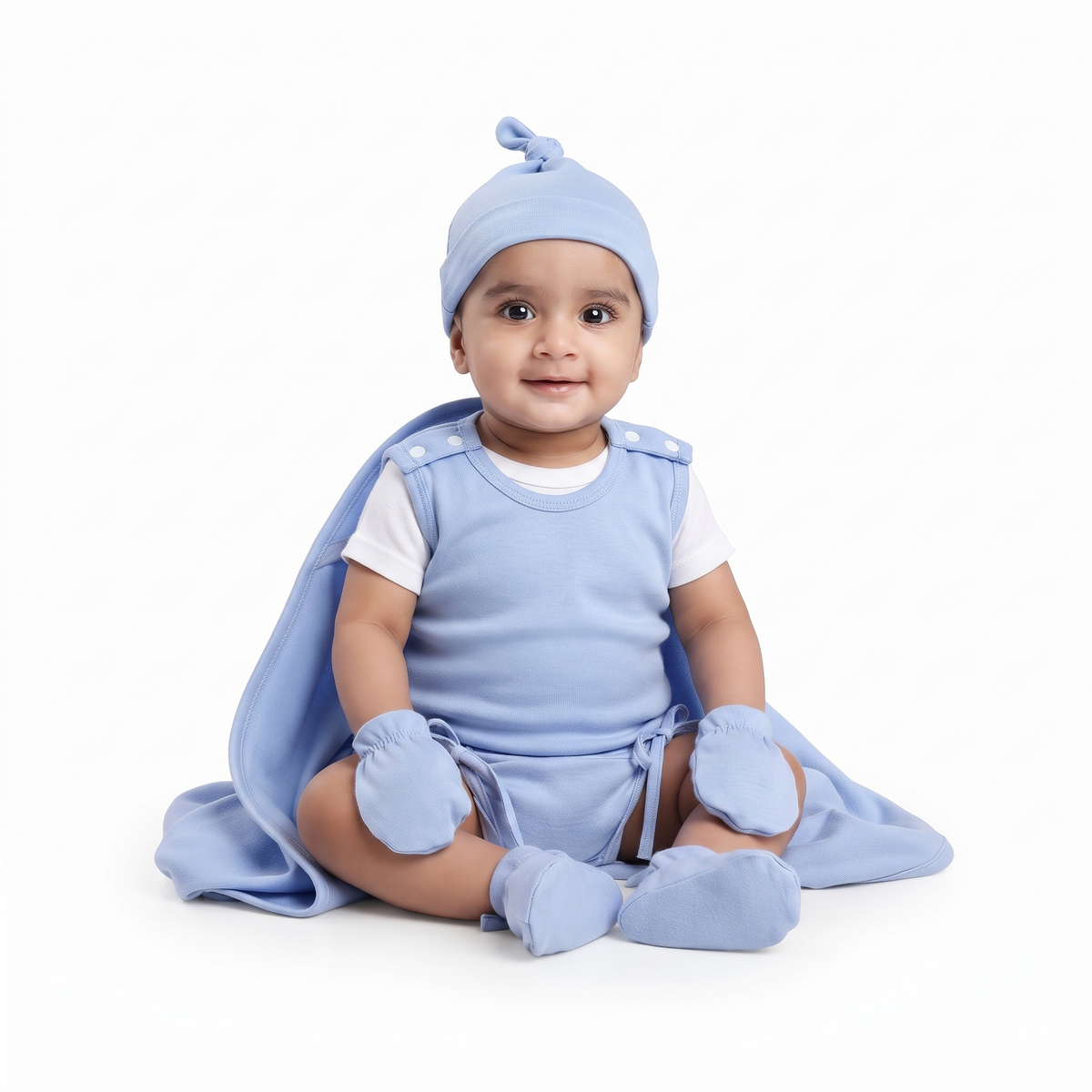 NATURE's 12 - GIFT SET (SHL. BUTTON) - CLITORIA BLUE - UNISEX - 0-3 M | LITTLE NATURA