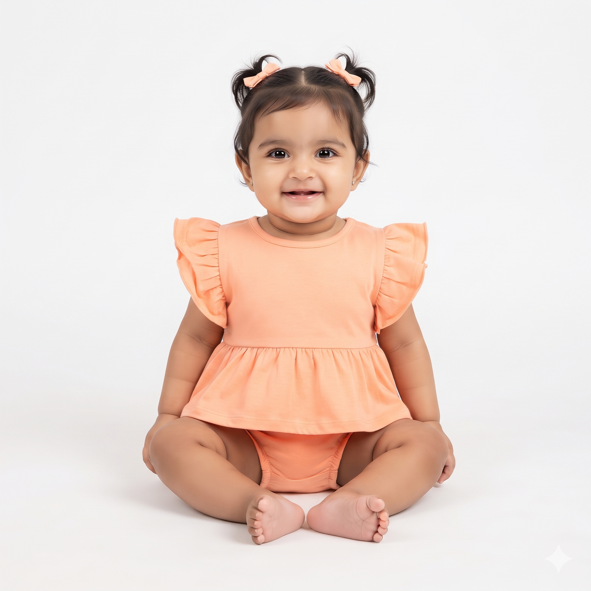 NATURE's 12 - GIFT SET (BABY FROCK) - MARIGOLD ORANGE - GIRL - 0-3 M | LITTLE NATURA