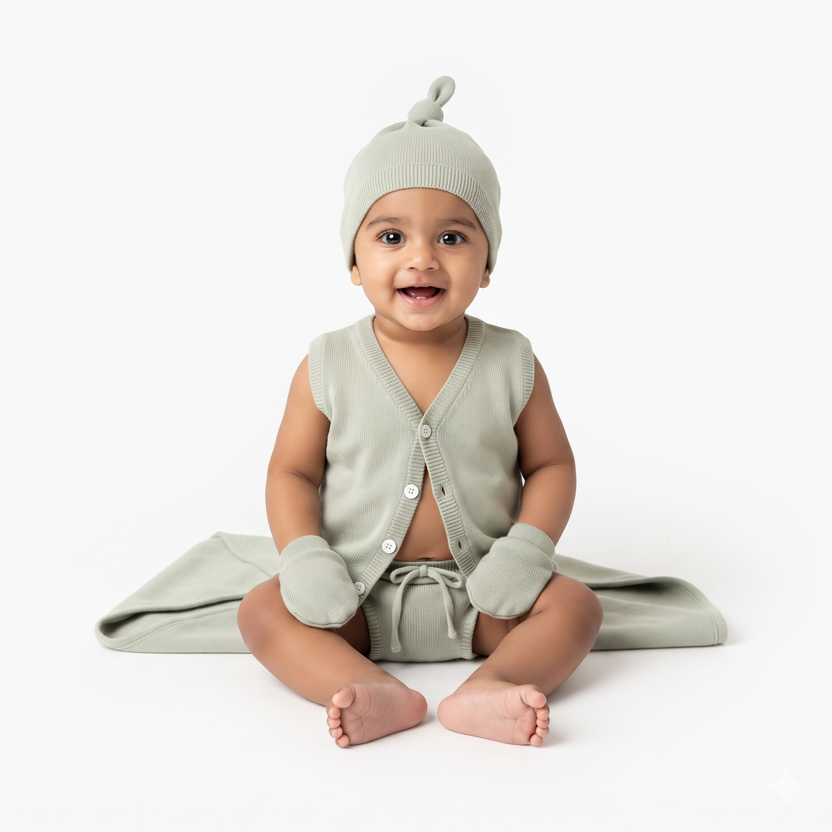 NATURE's 12 - GIFT SET (FRONT OPEN) - ECLIPTA GREEN - UNISEX - 0-3 M | LITTLE NATURA