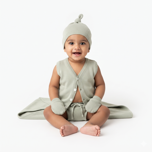 NATURE's 12 - GIFT SET (FRONT OPEN) - ECLIPTA GREEN - UNISEX - 0-3 M | LITTLE NATURA