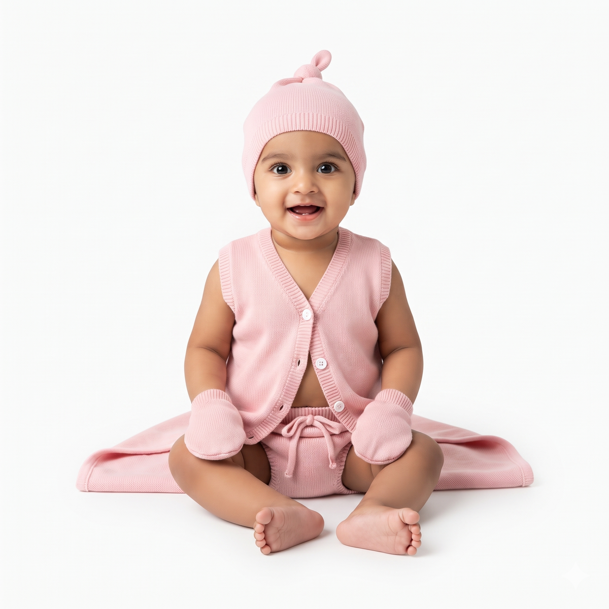 NATURE's 12 - GIFT SET (FRONT OPEN) - LILY BABY PINK - UNISEX - 0-3 M | LITTLE NATURA