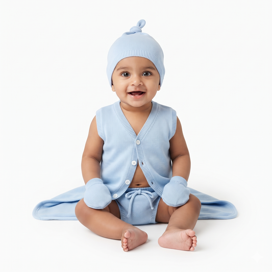 NATURE's 12 - GIFT SET (FRONT OPEN) - CLITORIA BLUE - UNISEX - 0-3 M | LITTLE NATURA