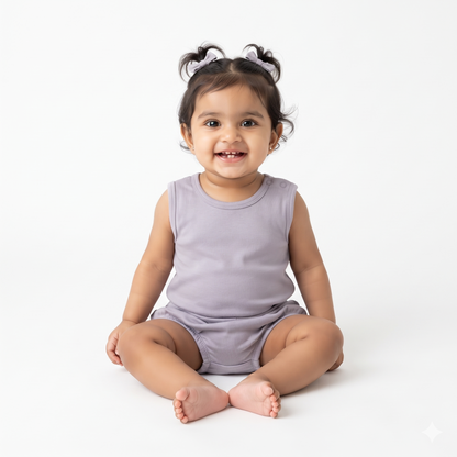 NATURE's 12 - GIFT SET (SHL. BUTTON) - MUSA LILAC - UNISEX - 0-3 M | LITTLE NATURA