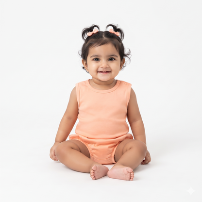 NATURE's 12 - GIFT SET (SHL. BUTTON) - MARIGOLD ORANGE - UNISEX - 0-3 M | LITTLE NATURA